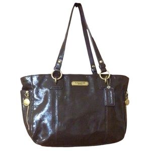 EUC Coach Chocolate Brown Gallery Patent Leather Shoulder Bag